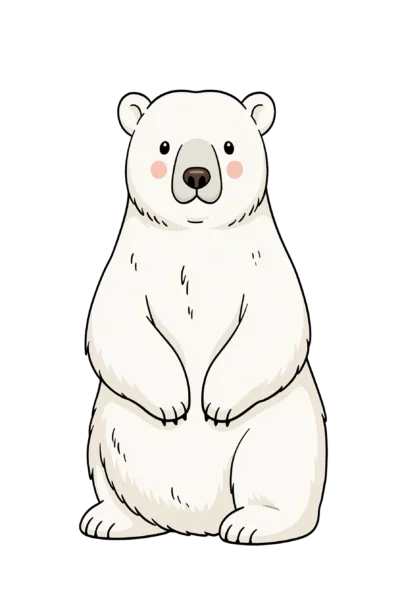 Cute Polar Bear Printable Sticker – Kawaii PNG Transparent Background Cute Polar Bear Printable Sticker – Kawaii PNG Transparent Background