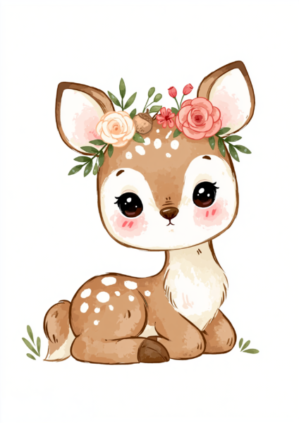 Cute Baby Deer Watercolor Printable Wall Art – Floral Fawn Nursery Poster, Blush Pink Woodland Animal Decor for Baby Girl Room Cute Baby Deer Watercolor Printable Wall Art – Floral Fawn Nursery Poster, Blush Pink Woodland Animal Decor for Baby Girl Room