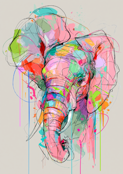 Colorful Abstract Elephant Printable Wall Art – Vibrant Neon & Pastel Watercolor Elephant Poster, Modern Eclectic Safari Animal Decor Colorful Abstract Elephant Printable Wall Art – Vibrant Neon & Pastel Watercolor Elephant Poster, Modern Eclectic Safari Animal Decor