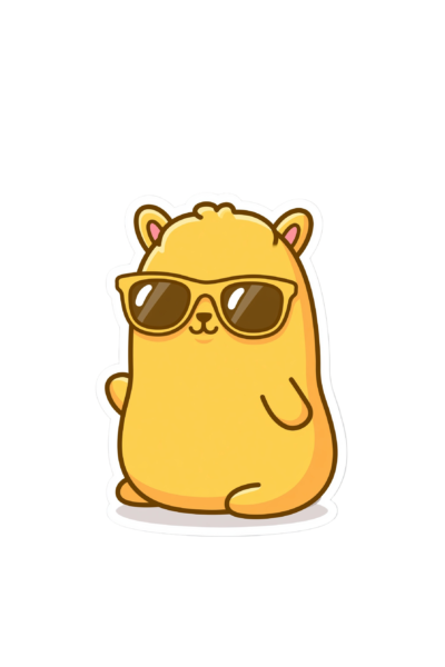 Cool Llama with Sunglasses Sticker Printable – Cute Kawaii Animal PNG Clipart & Planner Decal