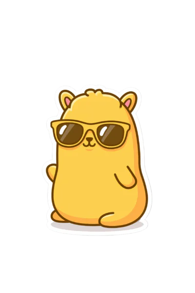 Cool Llama with Sunglasses Sticker Printable – Cute Kawaii Animal PNG Clipart & Planner Decal
