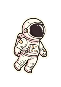 Cute Astronaut Sticker PNG – Kawaii Spaceman Illustration Printable Sticker, Die Cut Floating Cosmic Decal PNG for Planners, Laptops & Crafting