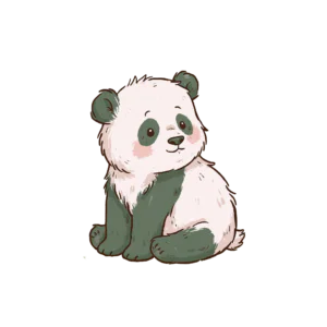 Cute Baby Panda Clipart PNG – Sweet Sage Green Bear Illustration, Kawaii Nursery & Sublimation Digital Graphic