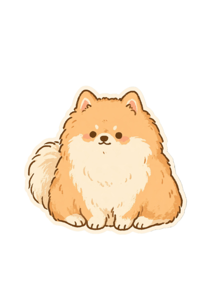 Cute Fluffy Pomeranian Sticker PNG – Kawaii Dog Illustration Printable Sticker, Die Cut Fluffy Puppy Decal PNG for Planners, Laptops & Crafting Cute Fluffy Pomeranian Sticker PNG – Kawaii Dog Illustration Printable Sticker, Die Cut Fluffy Puppy Decal PNG for Planners, Laptops & Crafting
