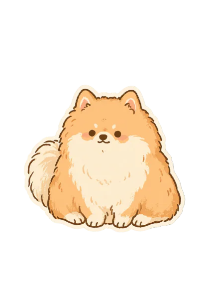 Cute Fluffy Pomeranian Sticker PNG – Kawaii Dog Illustration Printable Sticker, Die Cut Fluffy Puppy Decal PNG for Planners, Laptops & Crafting Cute Fluffy Pomeranian Sticker PNG – Kawaii Dog Illustration Printable Sticker, Die Cut Fluffy Puppy Decal PNG for Planners, Laptops & Crafting