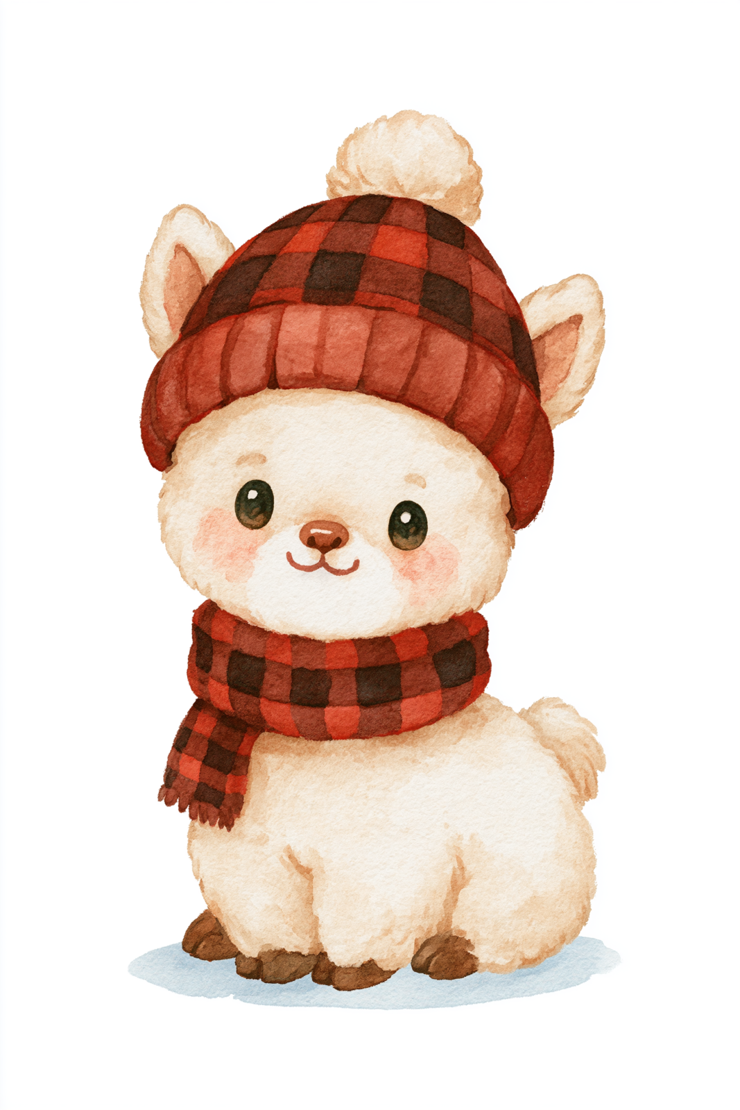 Cute Winter Llama in Red Plaid Hat & Scarf Printable Wall Art – Watercolor Baby Alpaca Nursery Poster Cute Winter Llama in Red Plaid Hat & Scarf Printable Wall Art – Watercolor Baby Alpaca Nursery Poster