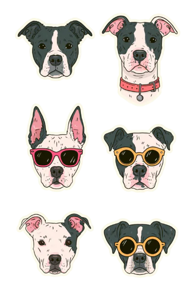 Cool Pitbull & Amstaff Dog Sticker Sheet Printable – Cute Dog Heads with Sunglasses PNG Clipart Set Cool Pitbull & Amstaff Dog Sticker Sheet Printable – Cute Dog Heads with Sunglasses PNG Clipart Set