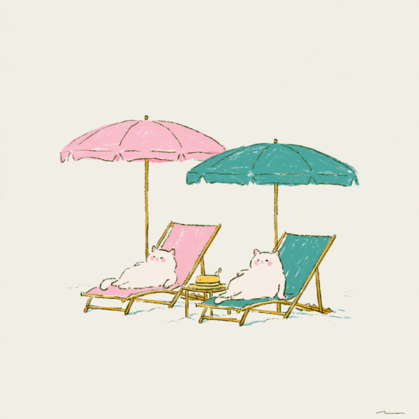 Funny Cats on Beach Loungers Printable Wall Art – Cute White Cats Vacation Poster, Summer Pink & Teal Pastel Minimalist Wall Decor Funny Cats on Beach Loungers Printable Wall Art – Cute White Cats Vacation Poster, Summer Pink & Teal Pastel Minimalist Wall Decor