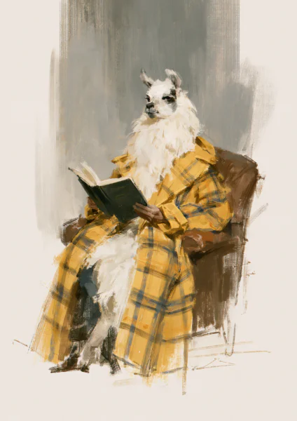 Reading Llama Wall Art Printable – Funny Llama in Yellow Bathrobe Reading Book Poster, Eclectic Bookworm Animal Portrait Digital Print Reading Llama Wall Art Printable – Funny Llama in Yellow Bathrobe Reading Book Poster, Eclectic Bookworm Animal Portrait Digital Print