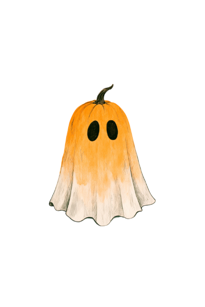 Cute Pumpkin Ghost Sticker Printable – Spooky Season Halloween PNG Clipart & Planner Decal