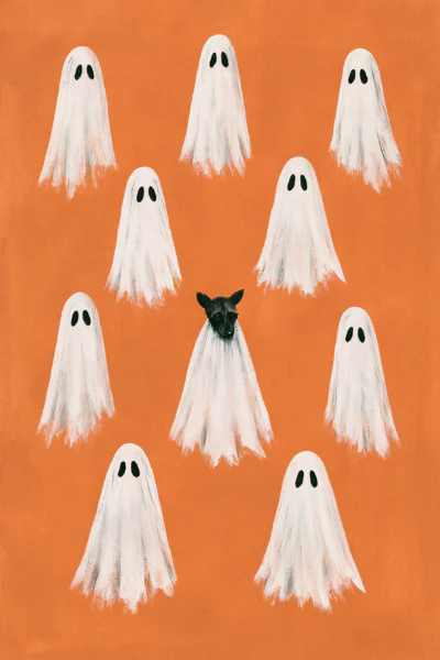 Funny Ghost Racoon Printable Wall Art – Cute Halloween Racoon in Sheet Costume Poster & Spooky Season Decor