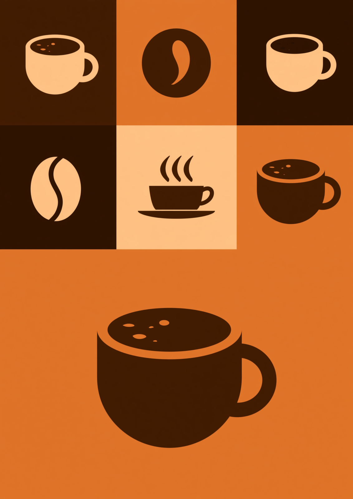 Retro Coffee Wall Art & Printable Kitchen Tile Stickers – Minimalist Espresso Poster & DIY Coffee Decals