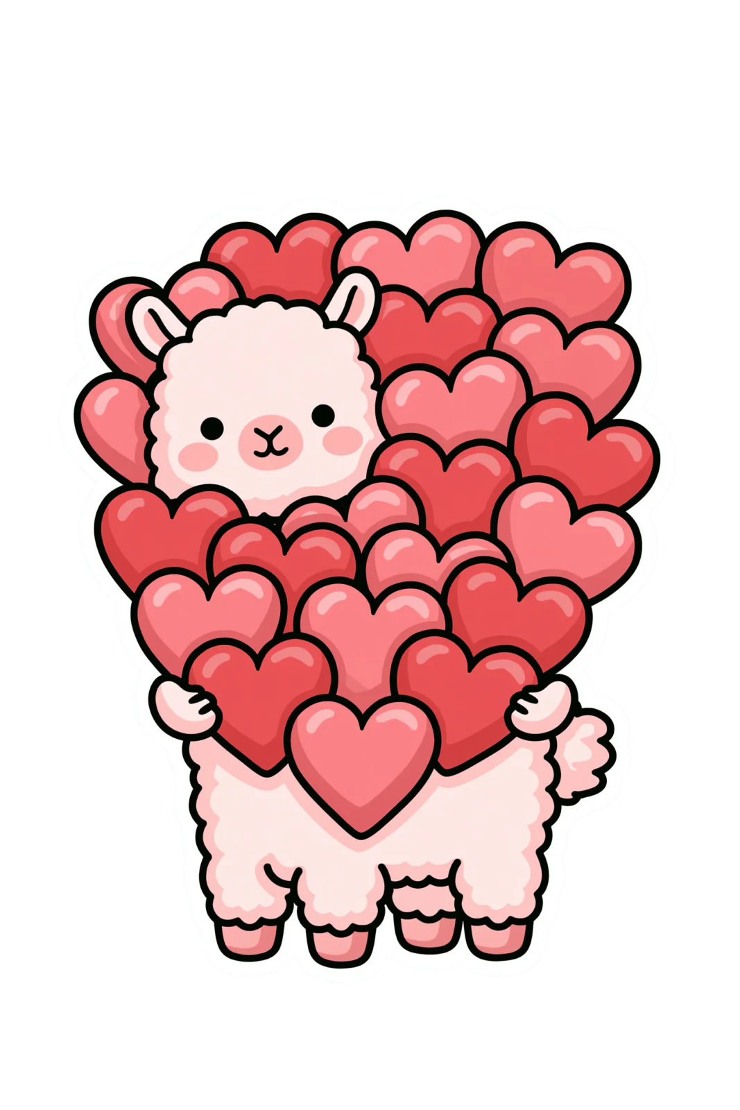 Cute Kawaii Llama Holding Hearts Printable Sticker – Sweet Love Alpaca Decal for Planners & Laptops Cute Kawaii Llama Holding Hearts Printable Sticker – Sweet Love Alpaca Decal for Planners & Laptops