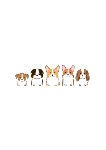 Cute Dogs Peeking Printable Sticker PNG – Kawaii Corgi & Puppy Decal for Laptop Edge, Planner, Kindle & Journaling Clipart