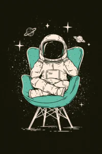 Chill Astronaut in Retro Armchair Printable Wall Art – Mid-Century Cosmic Space Line Art Poster Chill Astronaut in Retro Armchair Printable Wall Art – Mid-Century Cosmic Space Line Art Poster