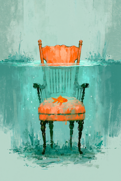Surreal Submerged Chair with Goldfish Printable Wall Art – Dreamy Underwater Turquoise & Orange Oil Painting Poster, Eclectic Aesthetic Decor Surreal Submerged Chair with Goldfish Printable Wall Art – Dreamy Underwater Turquoise & Orange Oil Painting Poster, Eclectic Aesthetic Decor