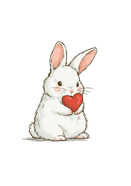 Cute Bunny Clipart PNG – Sweet White Rabbit Holding Red Heart Illustration, Valentine & Nursery Digital Graphic Cute Bunny Clipart PNG – Sweet White Rabbit Holding Red Heart Illustration, Valentine & Nursery Digital Graphic