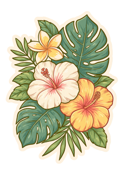 Tropical Flowers & Monstera Leaves Sticker PNG – Tropical Hibiscus & Plumeria Floral Bouquet Printable Sticker, Die Cut Hawaiian Decal PNG for Planners & Crafting Tropical Flowers & Monstera Leaves Sticker PNG – Tropical Hibiscus & Plumeria Floral Bouquet Printable Sticker, Die Cut Hawaiian Decal PNG for Planners & Crafting