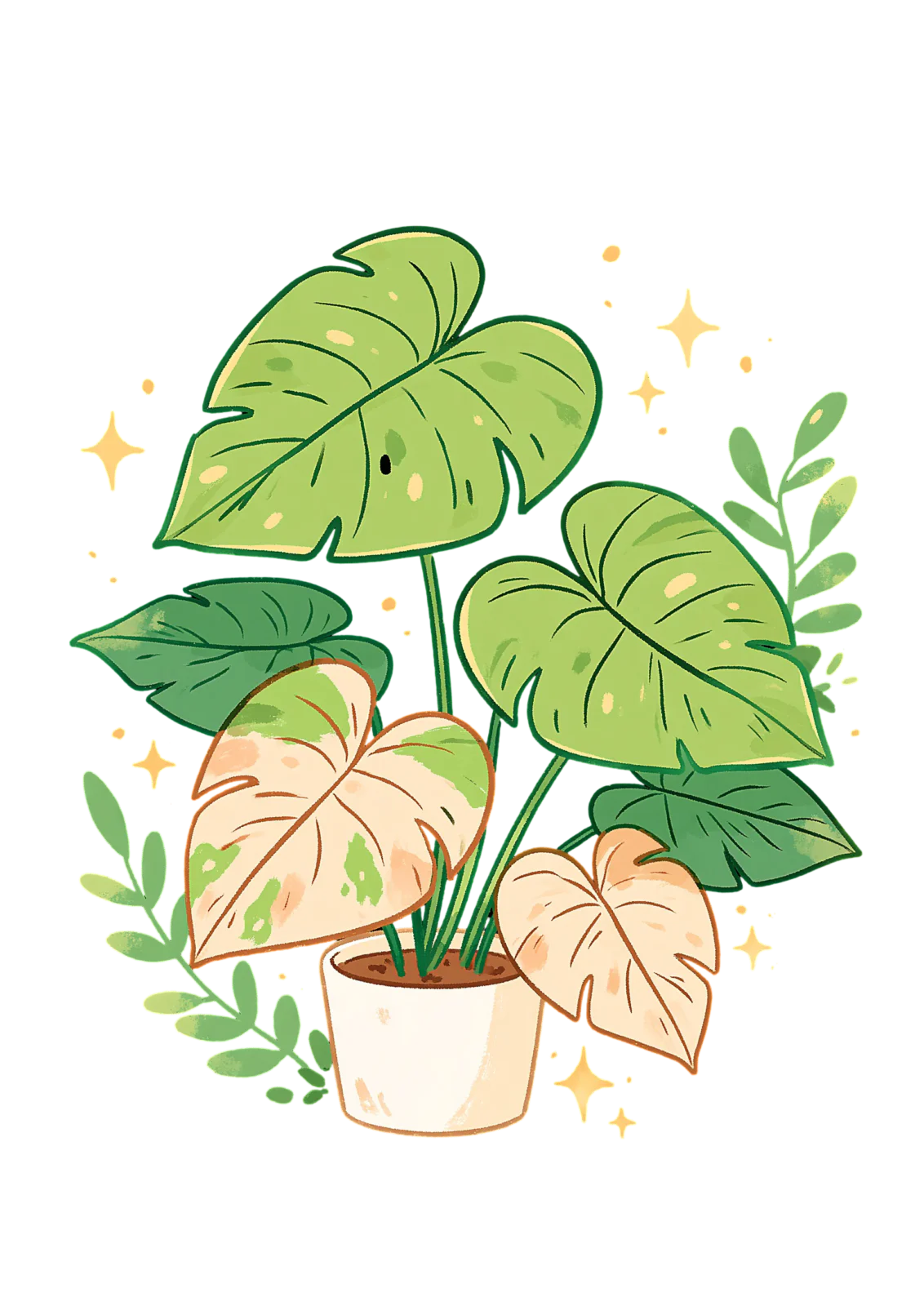 Cute Variegated Monstera Plant Clipart PNG – Potted Houseplant Illustration, Kawaii Plant Lover Botanical Digital Graphic for Sublimation & Crafts Cute Variegated Monstera Plant Clipart PNG – Potted Houseplant Illustration, Kawaii Plant Lover Botanical Digital Graphic for Sublimation & Crafts