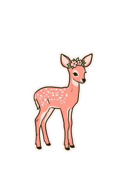 Cute Pink Fawn Sticker PNG – Vintage Kawaii Baby Deer with Floral Crown Printable Sticker, Die Cut Woodland Animal Decal PNG for Planners & Crafting Cute Pink Fawn Sticker PNG – Vintage Kawaii Baby Deer with Floral Crown Printable Sticker, Die Cut Woodland Animal Decal PNG for Planners & Crafting