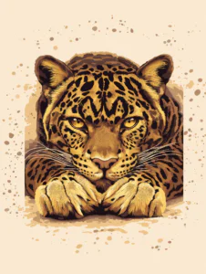 Minimalist Leopard & Ink Splatter Aesthetic Poster