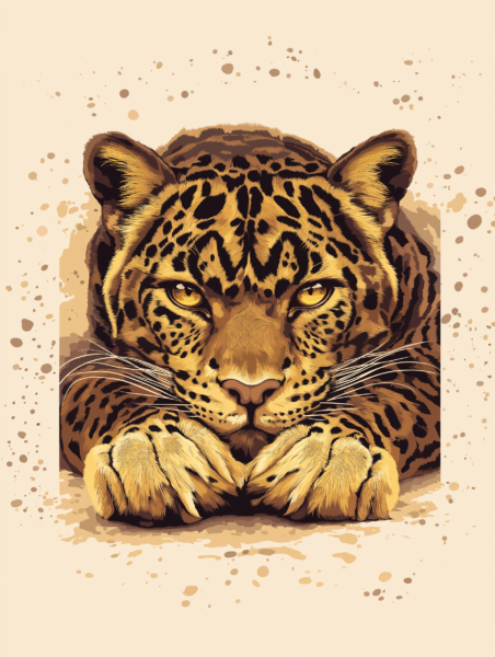 Minimalist Leopard & Ink Splatter Aesthetic Poster