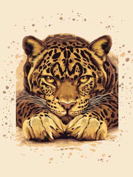 Minimalist Leopard & Ink Splatter Aesthetic Poster